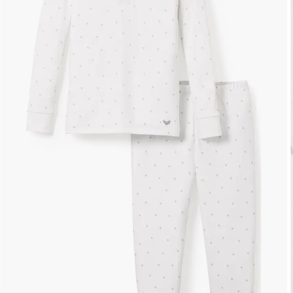 White Kids Pajamas with Grey Stars